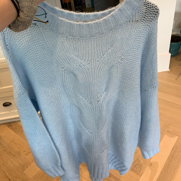 OVERSIZED light blue sweater - Picture 3 of 4